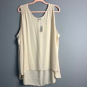 Cato Plus Sportswear Sleeveless Blouse Hi-Lo‎ Hem Tank Top Casual Flowy 26/28W